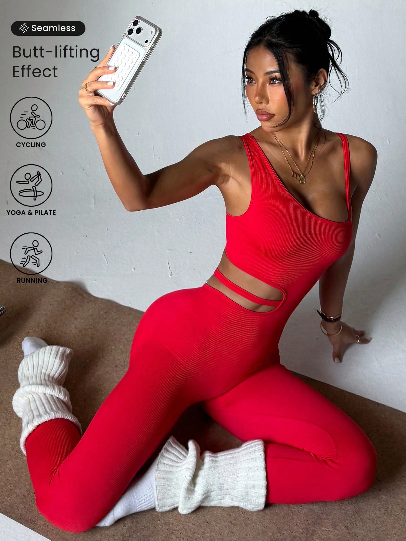 Pilates Yoga Leggings - Красивый дизайн спины, сексуальные цельные леггинсы