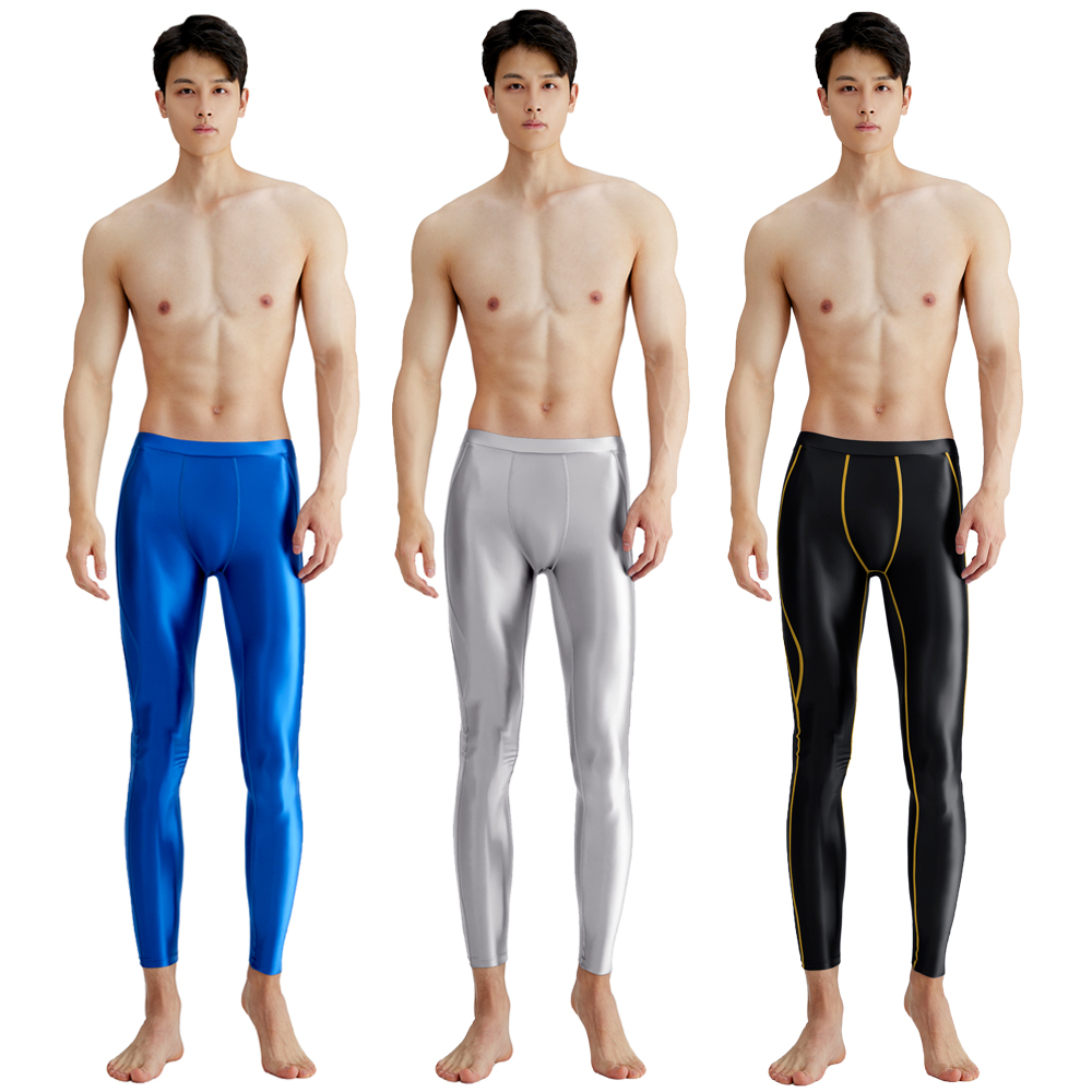 Pilates Yoga Leggings - Мужские атласные Леггинсы для бега AMORESY,