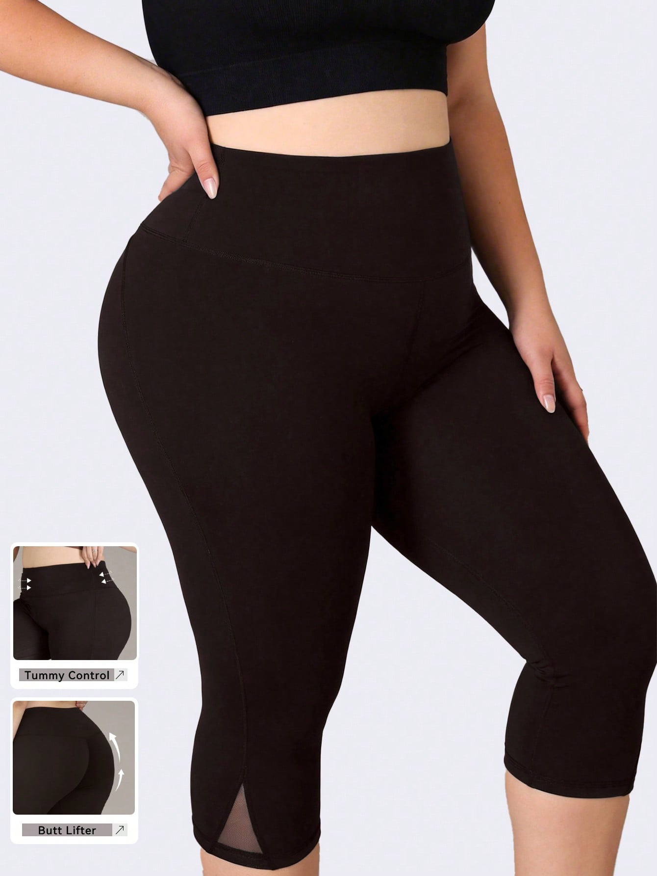 Pilates Yoga Leggings - Женские спортивные леггинсы больших размеров: укороченные