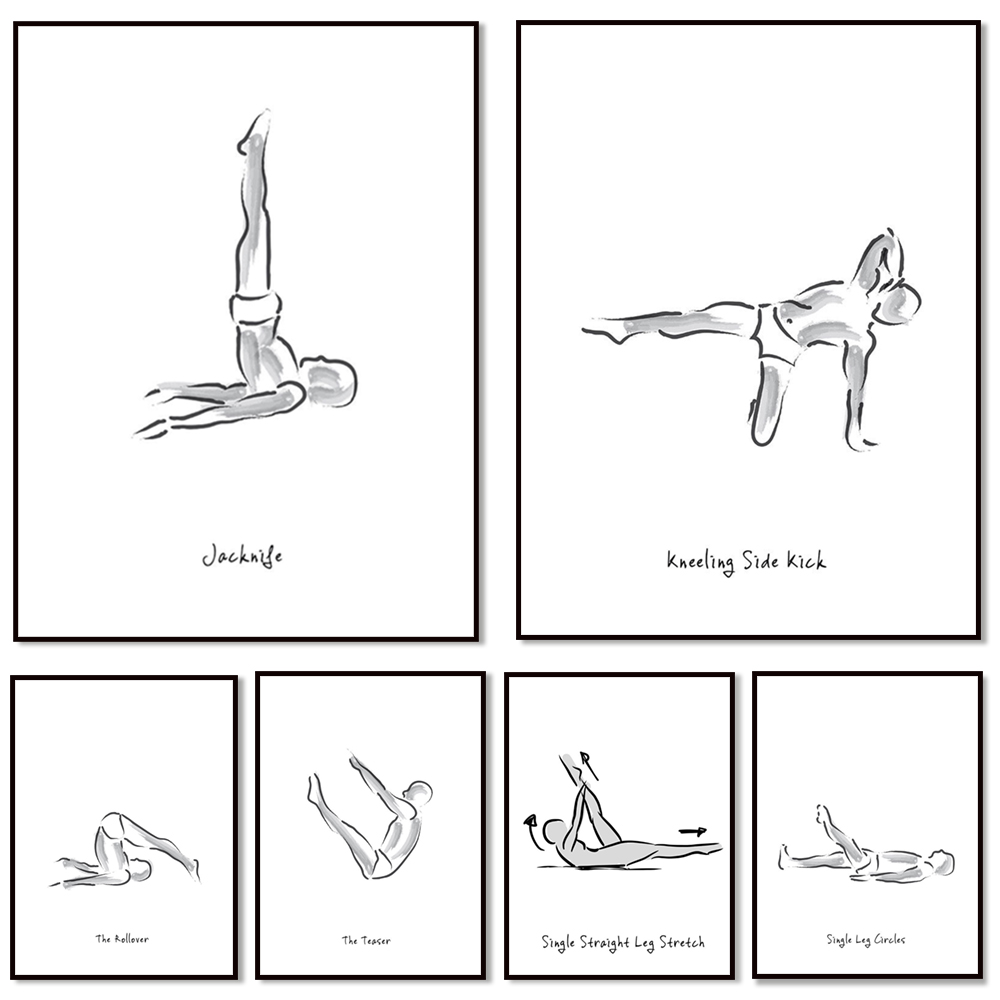 Черно-белые инфографики по упр – обзор и цена Pilates Yoga Combined
